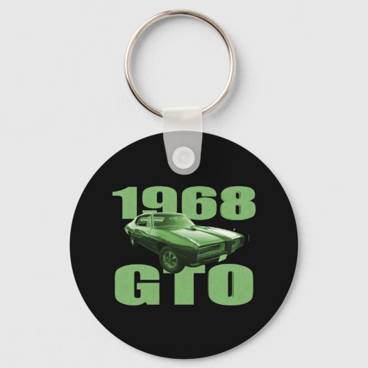 1968 Pontiac GTO Muscle Car Green Sleutelhanger (Voorkant)