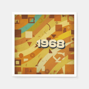 1968 - Retro jaren '60 Geometrisch ontwerp - Servet