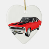 1968 Rode spierwagen Keramisch Ornament (Rechts)