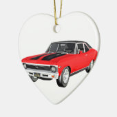 1968 Rode spierwagen Keramisch Ornament (Links)