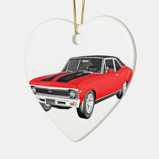 1968 Rode spierwagen Keramisch Ornament (Links)