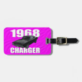 1968 sliplader roze bagagelabel (Voorkant horizontaal)