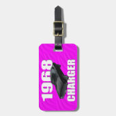 1968 sliplader roze bagagelabel (Voorkant verticaal)