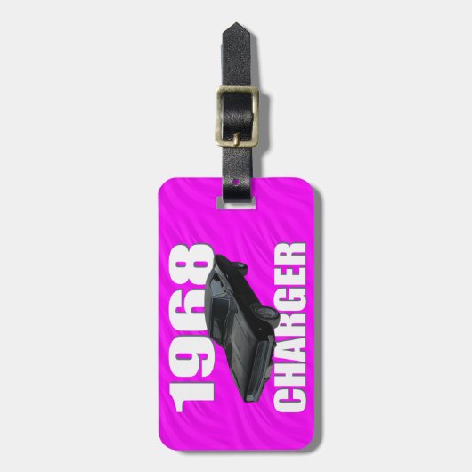 1968 sliplader roze bagagelabel (Voorkant verticaal)