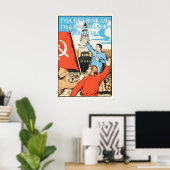 1968 Sovjet Propaganda Poster Een jaar zonder (Thuiskantoor)