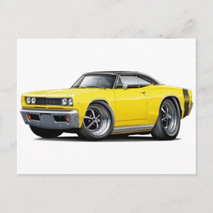 1968 Super Bee Yellow-Black Top Briefkaart