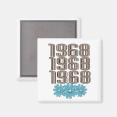 1968 Vredesteken Aqua Hippie Flower Power Magneet (Voorkant / Achterkant)