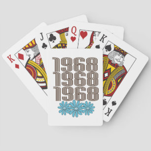 1968 Vredesteken Aqua Hippie Flower Power Pokerkaarten