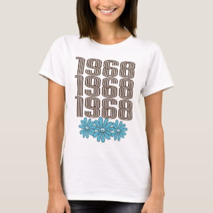 1968 Vredesteken Aqua Hippie Flower Power T-shirt