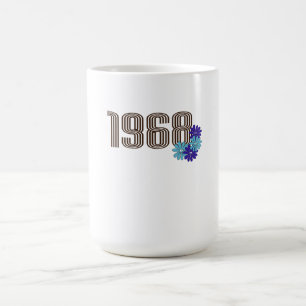 1968 Vredesteken Hippie Flower Power Aqua Paarse Magische Mok