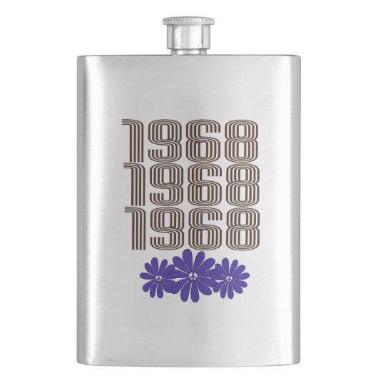 1968 Vredesteken Hippie Flower Power Paarse Flacon (Voorkant)