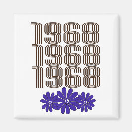 1968 Vredesteken Hippie Flower Power Paarse Magneet