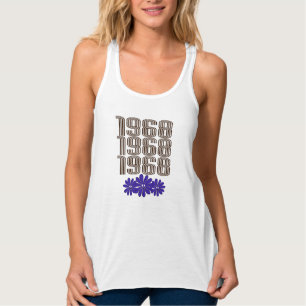 1968 Vredesteken Hippie Flower Power Paarse Tanktop