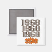 1968 Vredesteken Sinaasappel Hippy Flower Power Magneet (Voorkant / Achterkant)
