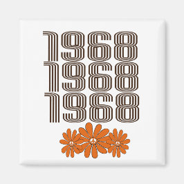 1968 Vredesteken Sinaasappel Hippy Flower Power Magneet