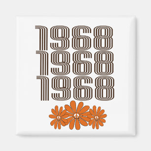 1968 Vredesteken Sinaasappel Hippy Flower Power Magneet