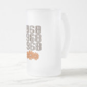 1968 Vredesteken Sinaasappel Hippy Flower Power Matglas Bierpul (Voorkant rechts)