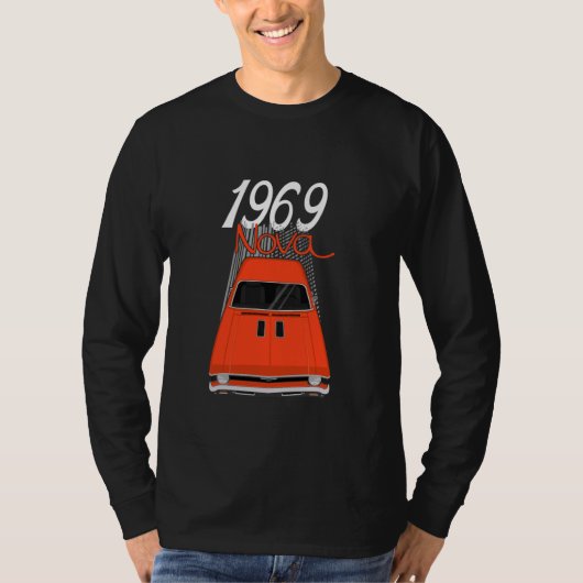 1969 69 Chevys Nova 2 Classic Car Old School Muscl T-shirt (Voorkant)