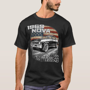 1969 69 Nova Silhouette Spierauto Amerikaanse T-shirt