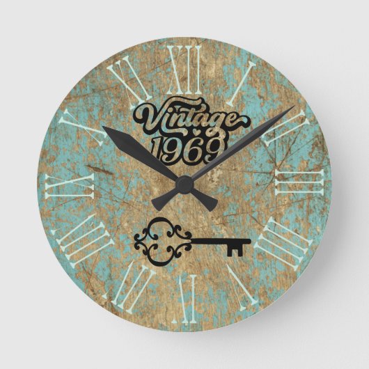 1969  acrylwandklok ronde klok (Voorkant)