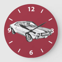 1969 AMC Javlin Muscle Car Illustratie Grote Klok