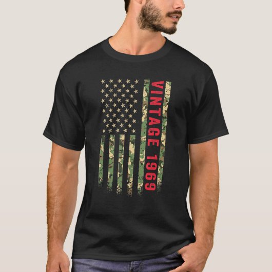  1969 Amerikaanse vlag Camo 53 jaar oud 53 jaar ou T-shirt (Voorkant)
