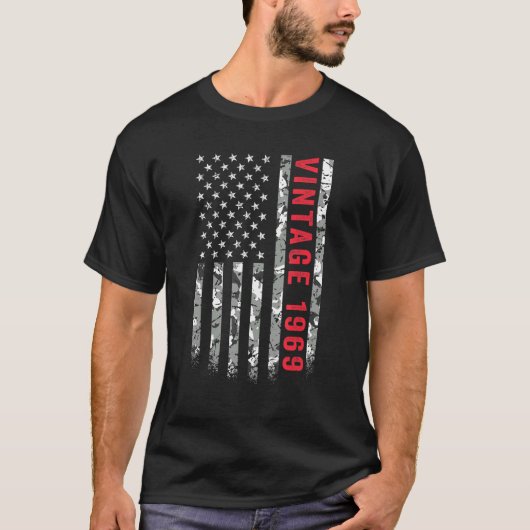  1969 Amerikaanse vlag Camo 53 jaar oud 53 jaar ou T-shirt (Voorkant)
