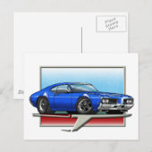 1969 Blue Cutlass Briefkaart (Voorkant / Achterkant)