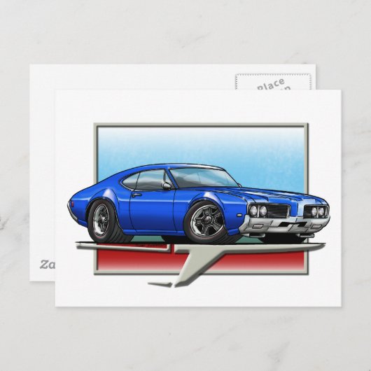 1969 Blue Cutlass Briefkaart (Voorkant / Achterkant)