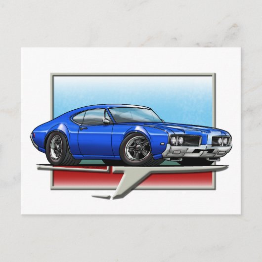 1969 Blue Cutlass Briefkaart (Voorkant)