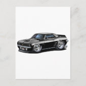 1969 Camaro Black Car Briefkaart (Voorkant)