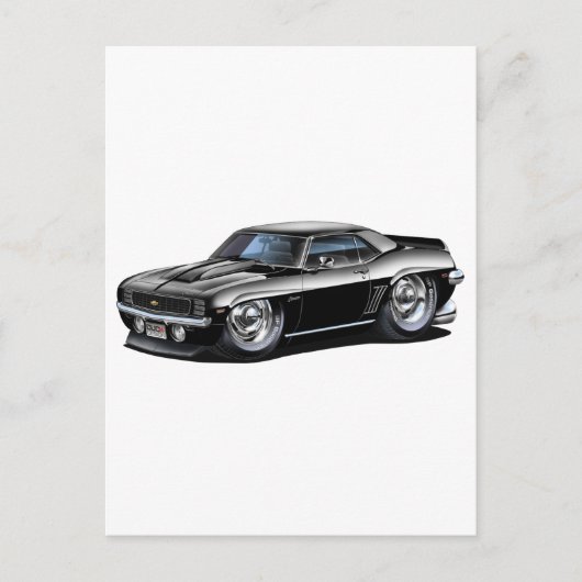 1969 Camaro Black Car Briefkaart (Voorkant)