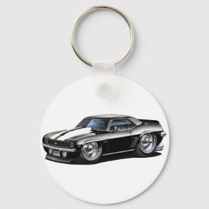 1969 Camaro Black-White Car Sleutelhanger