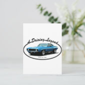 1969 Camaro blauw Briefkaart (Staand voorkant)