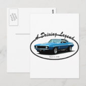 1969 Camaro blauw Briefkaart (Voorkant / Achterkant)