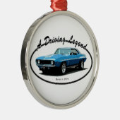 1969 Camaro blauw Metalen Ornament (Rechts)