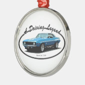 1969 Camaro blauw Metalen Ornament (Links)