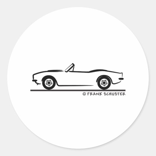 1969 Camaro Convertible Ronde Sticker (Voorkant)