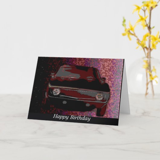 1969 Camaro, Gelukkige Verjaardag Kaart (Gele Bloem)