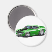 1969 Camaro Green-Black Auto Magneet (Voorkant / Achterkant)