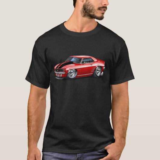 1969 Camaro Red-Black Car T-shirt (Voorkant)