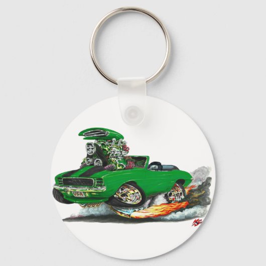 1969 Camaro RS SS Green-Black converteerbaar Sleutelhanger (Voorkant)