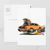 1969 Camaro RS SS Oranje-Black auto Briefkaart (Voorkant / Achterkant)