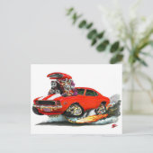 1969 Camaro RS SS Rood-witte auto Briefkaart (Staand voorkant)