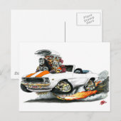 1969 Camaro RS SS White-Oranje converteerbaar Briefkaart (Voorkant / Achterkant)