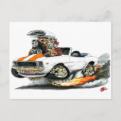 1969 Camaro RS SS White-Oranje converteerbaar Briefkaart (Voorkant)