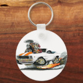 1969 Camaro RS SS White-Oranje converteerbaar Sleutelhanger (Voorkant)