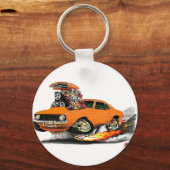 1969 Camaro SS Oranje auto Sleutelhanger (Voorkant)