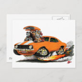 1969 Camaro SS Oranje-witte auto Briefkaart (Voorkant / Achterkant)