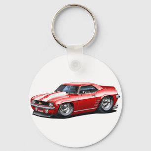 1969 Camaro SS Rood-witte auto Sleutelhanger